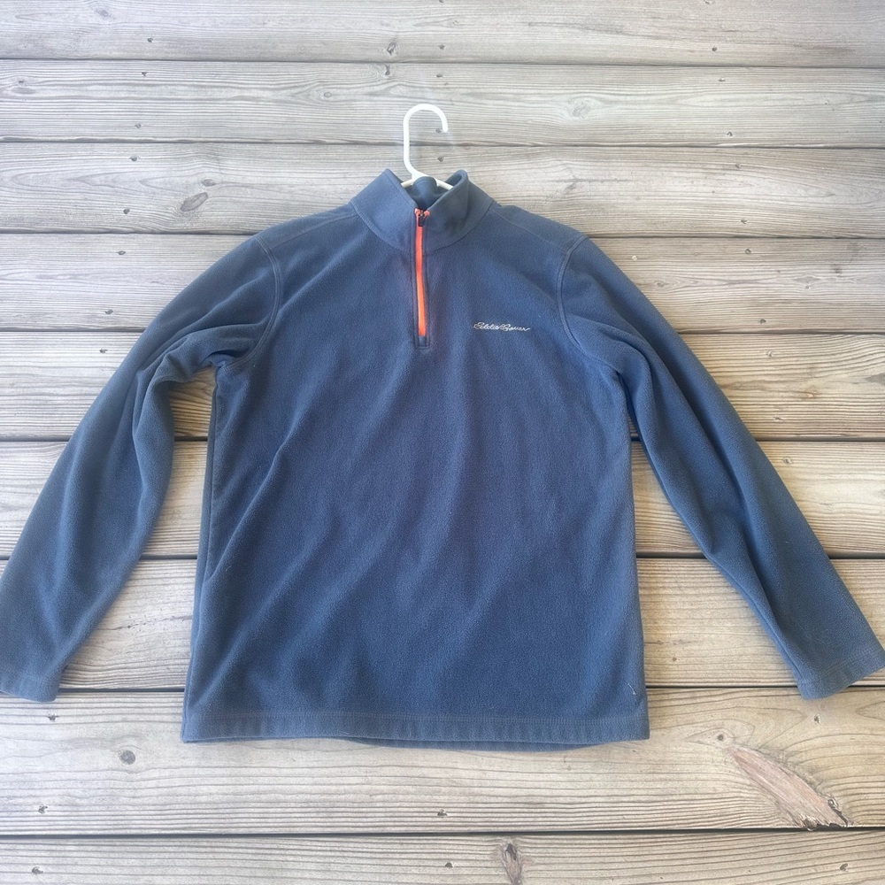 Eddie Bauer Gray Pullover Lightweight Fleece Jack… - image 1